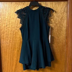 Romper mini dress IRIS women’s Large Hunter Green